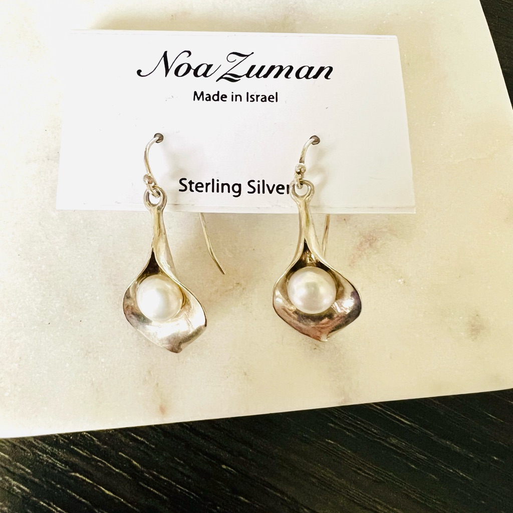 Silver And Pearl Earrings